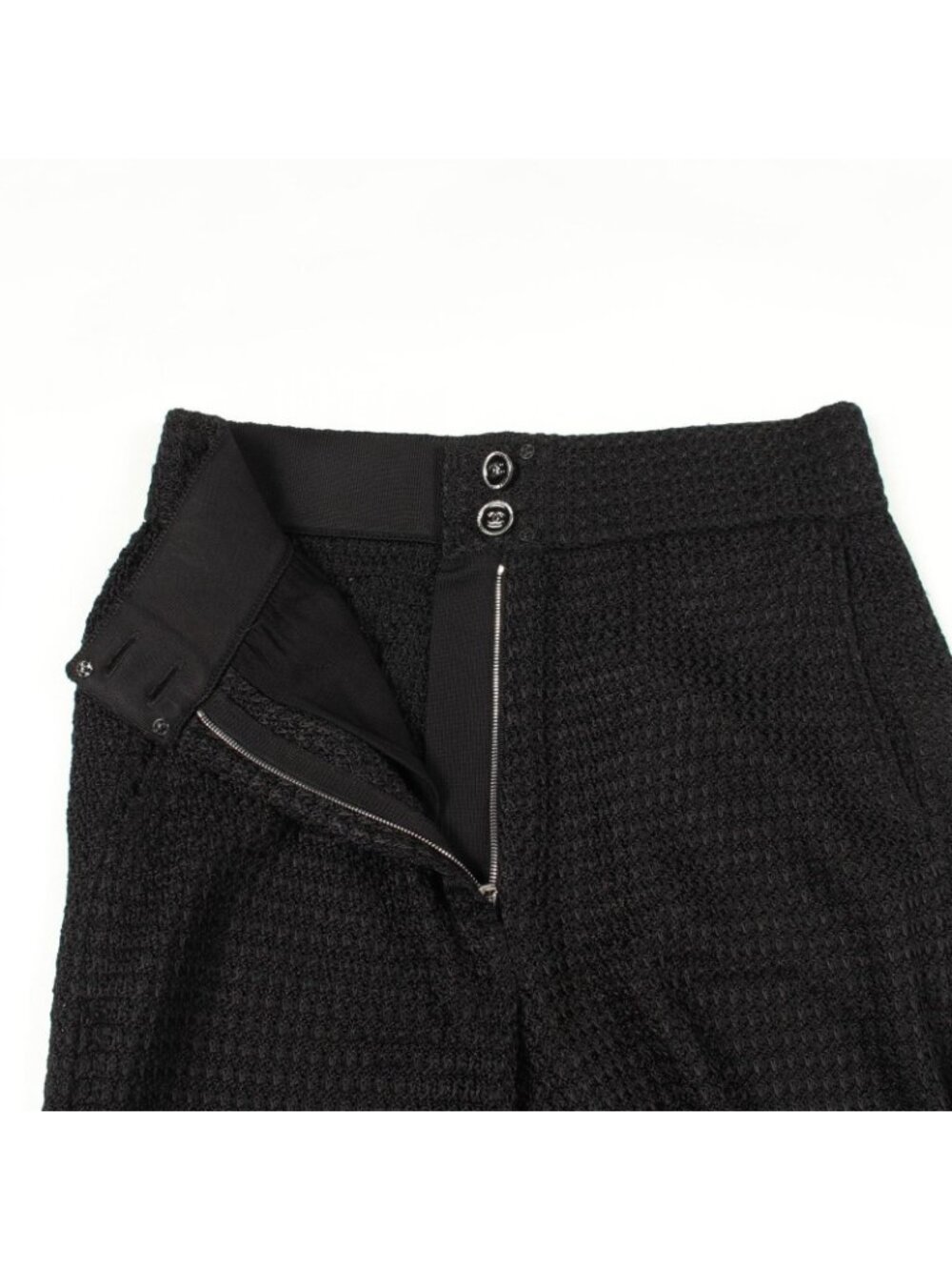 Chanel Pants CC Logo Button Knit Rayon Cotton - Picture 7 of 9